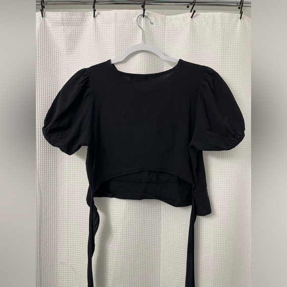 Black Puff Sleeve Top (Oak+Fort) - Picture 4 of 5